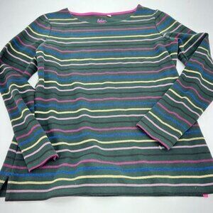 Boden Stripes Women Ahead of The Rest Green Metallic Striped Top 8